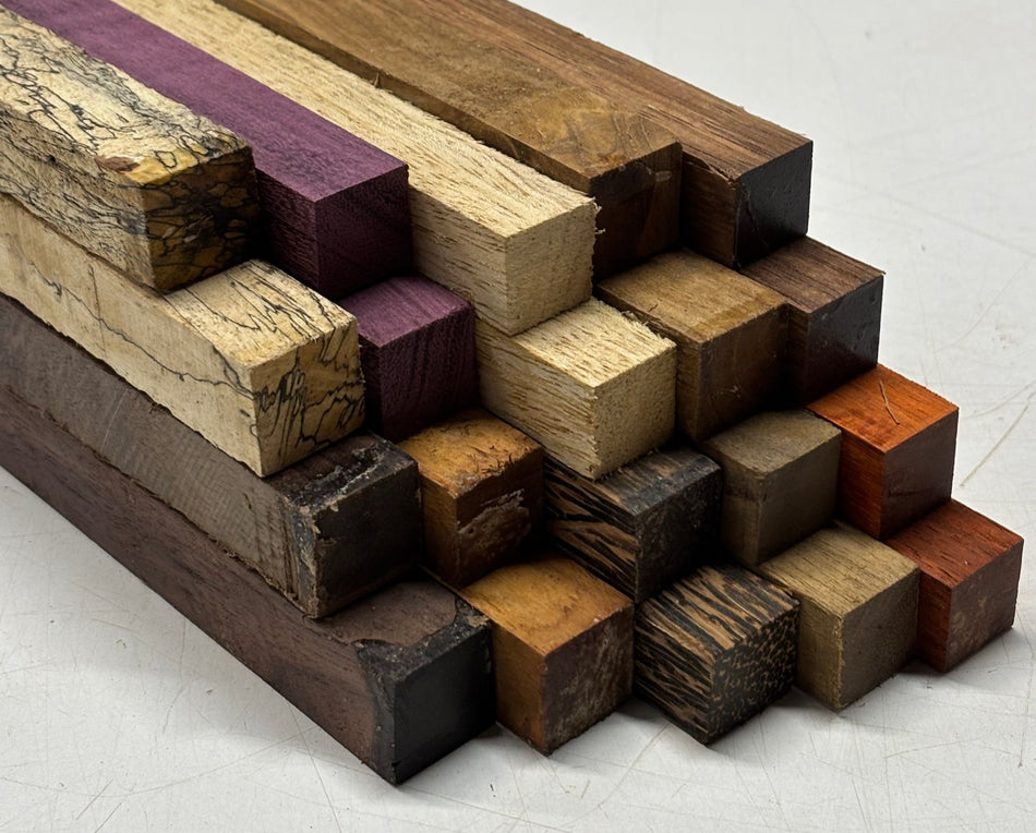 Lot de 12, carrelets de stylo en acajou du Honduras 19 x 19 x 152 mm