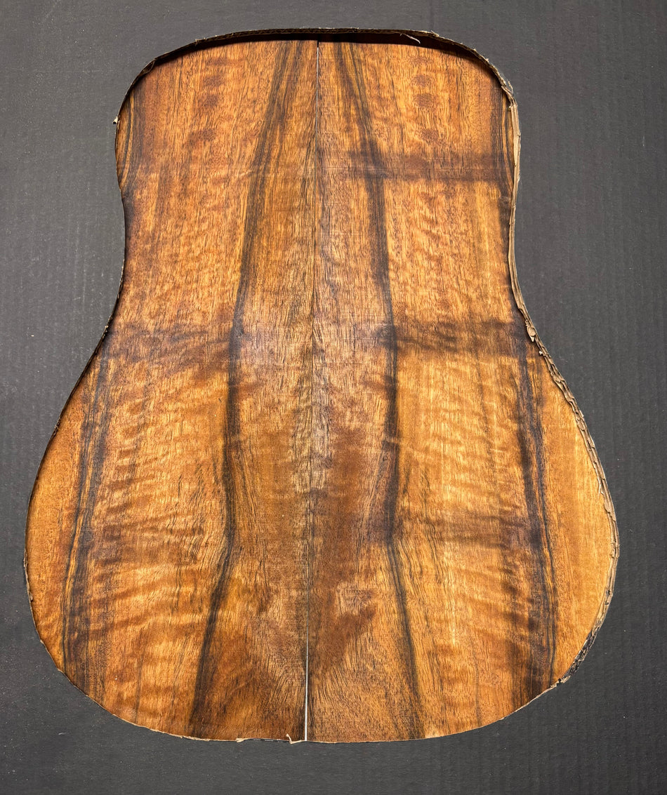 Flame Chocolate Mango Dreadnought Guitar Back and Side Set #947