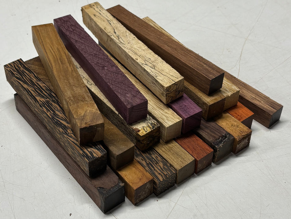 Espacios en blanco para bolígrafos de madera de caoba hondureña 3/4" x 3/4" x 6"