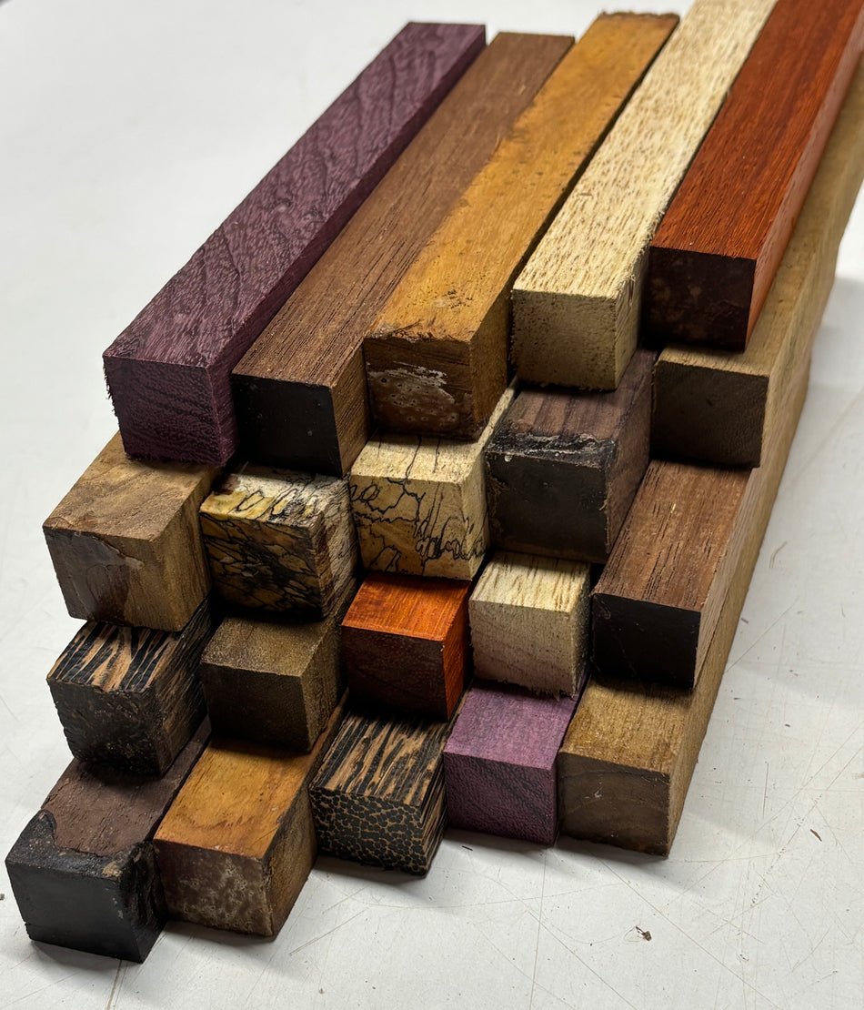 Lot de 12, carrelets de stylo en acajou du Honduras 19 x 19 x 152 mm