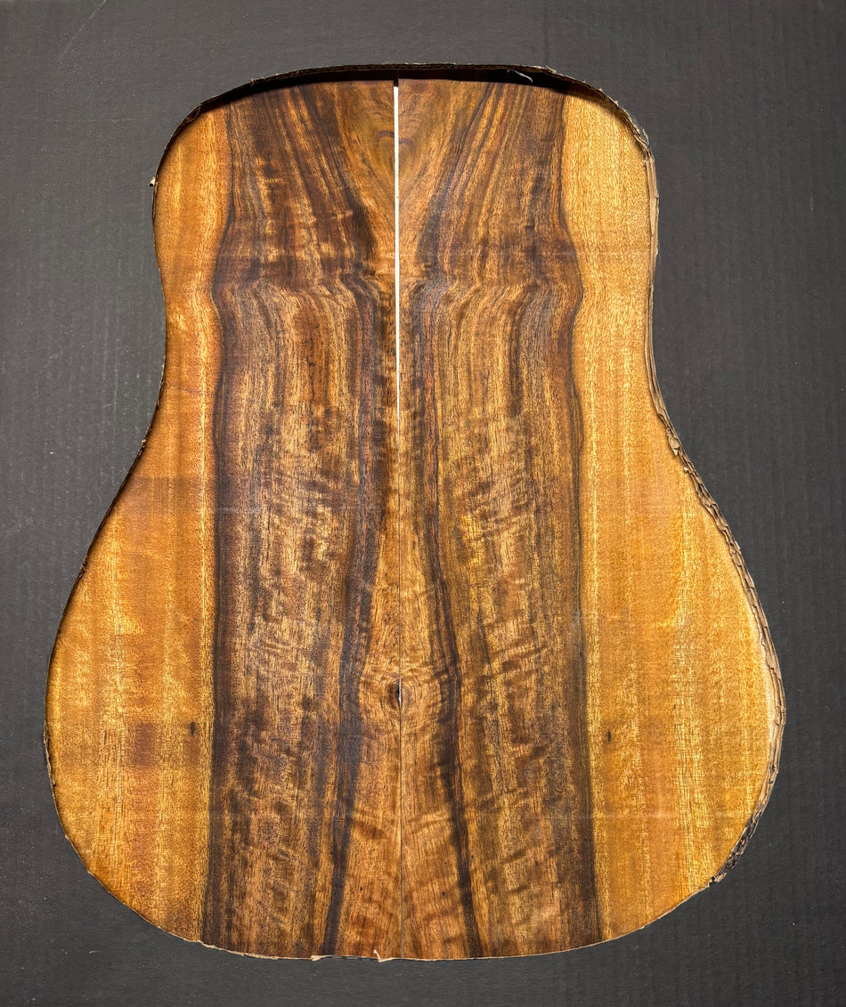 Flame Chocolate Mango Dreadnought Guitar Back and Side Set #949