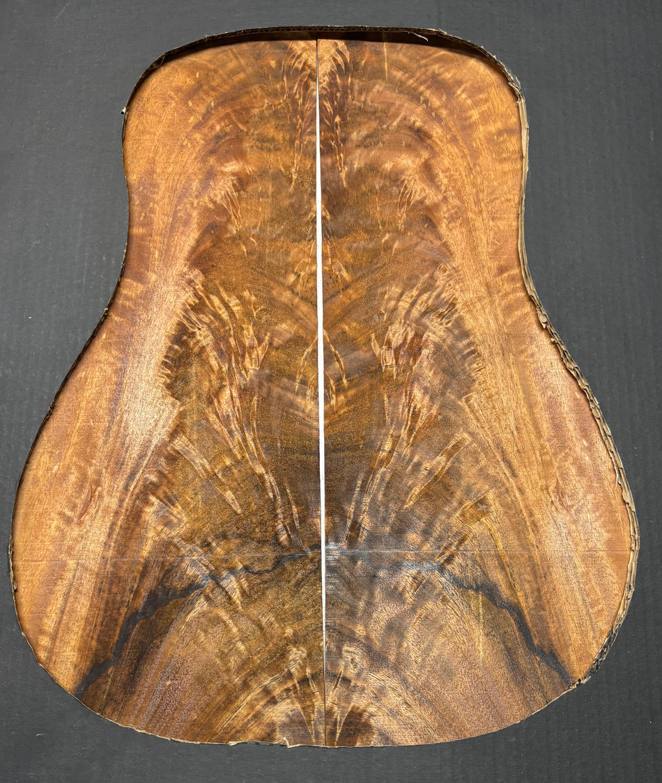 Flame Chocolate Mango Dreadnought Guitar Back and Side Set #950