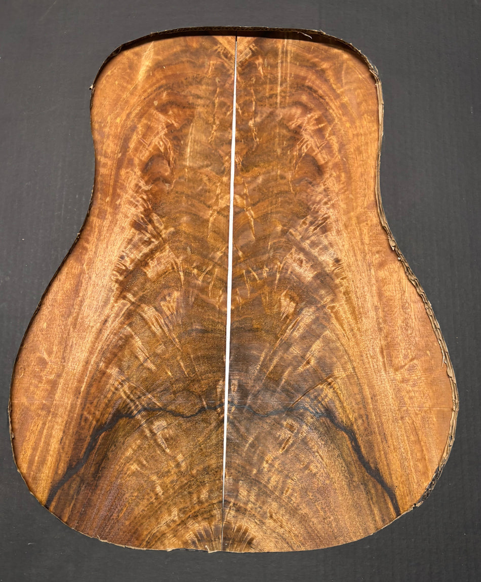 Flame Chocolate Mango Dreadnought Guitar Back and Side Set #951