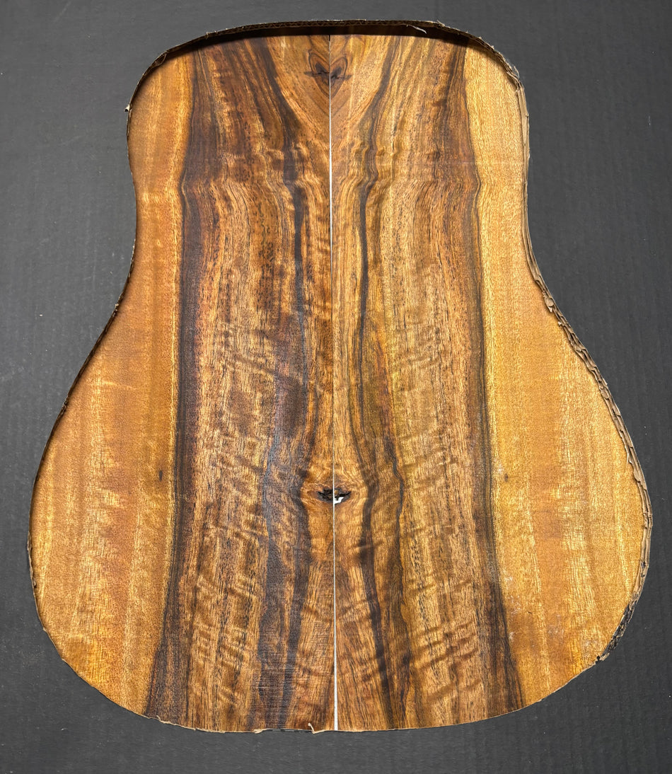 Flame Chocolate Mango Dreadnought Guitar Back and Side Set #953