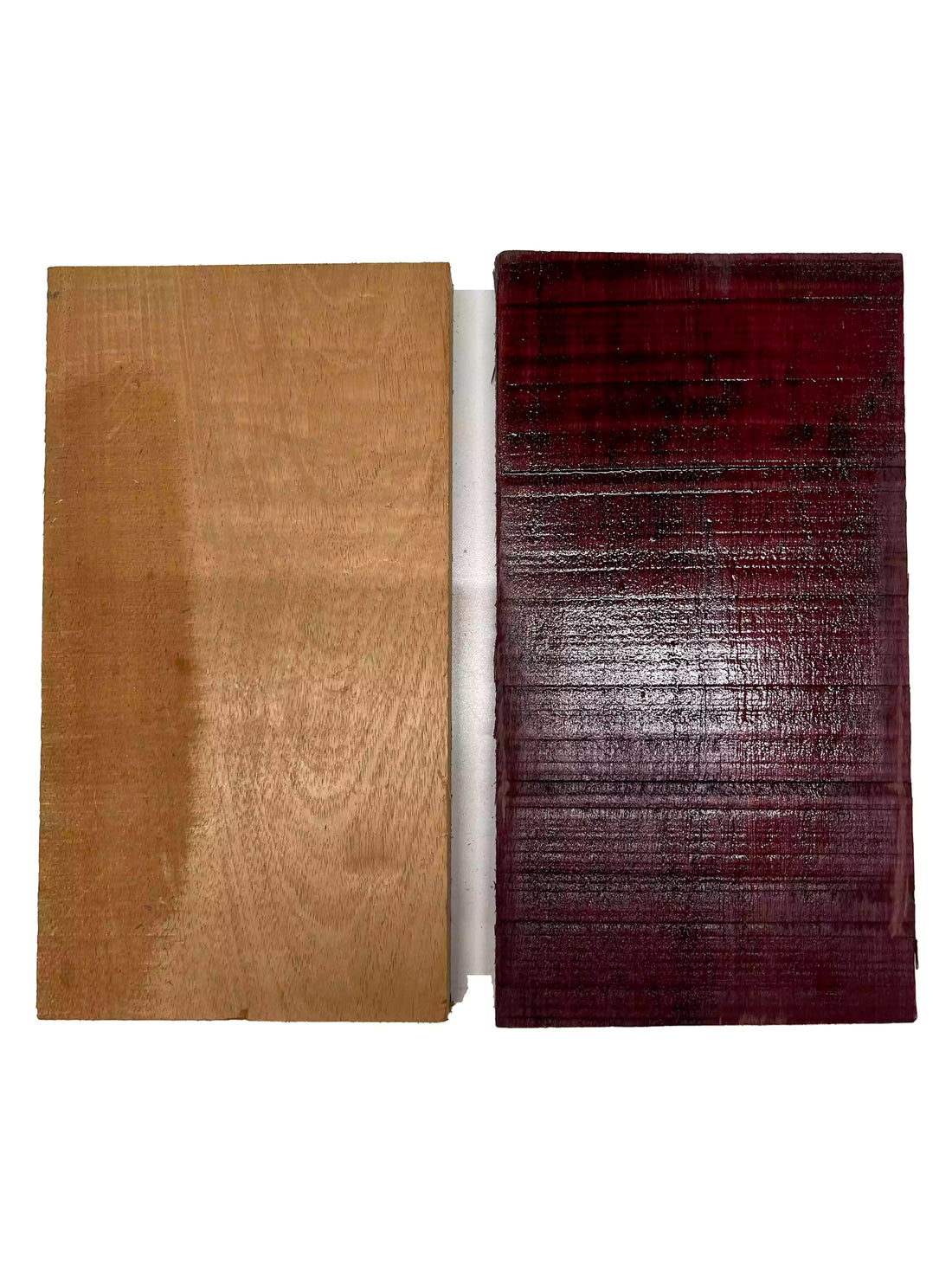 Pack of 2, Thin Stock Three Dimensional Lumber Board 12&quot; x 6-1/2&quot; x 1&quot; ( Honduran Mahogany + Purpleheart ) 