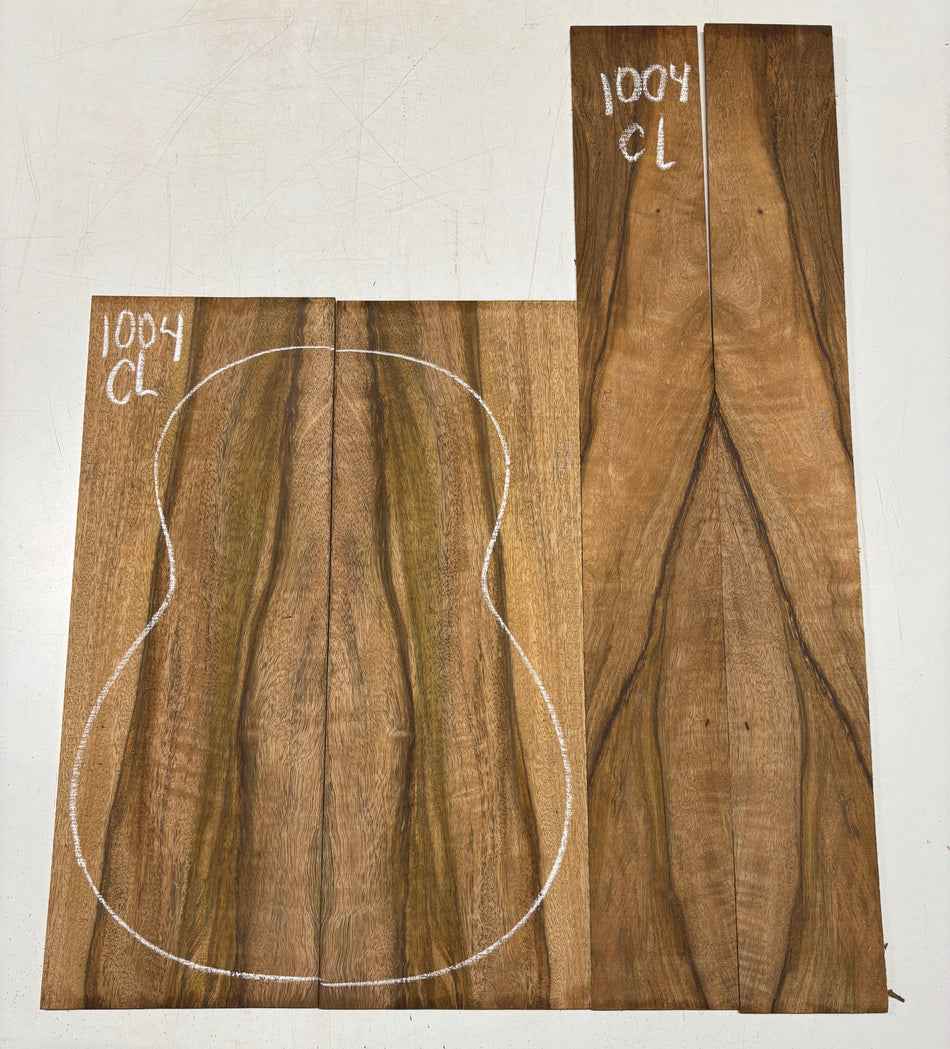 Flame Chocolate Mango Classical Guitar Back and Side Set #1004