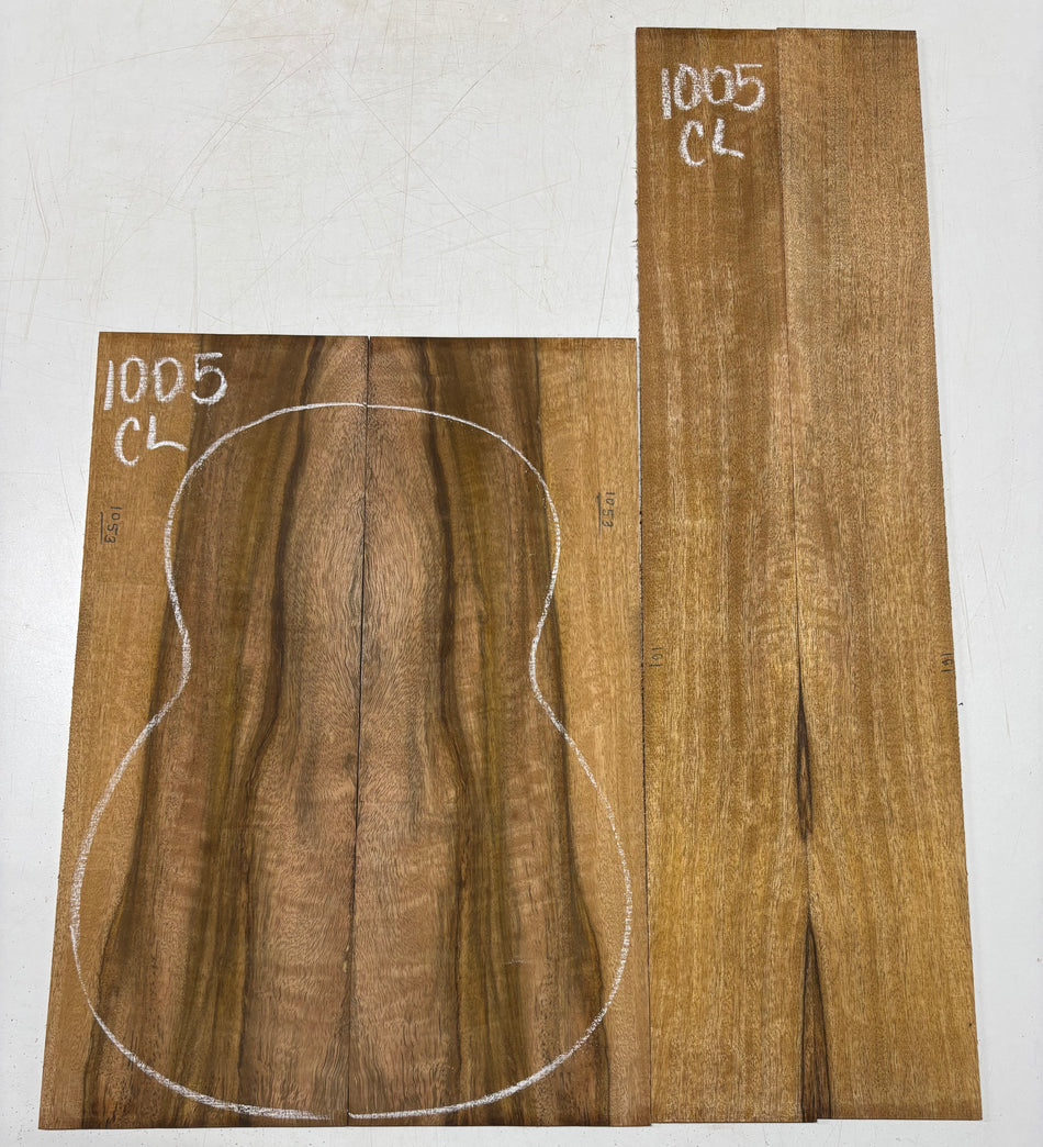 Flame Chocolate Mango Classical Guitar Back and Side Set #1005