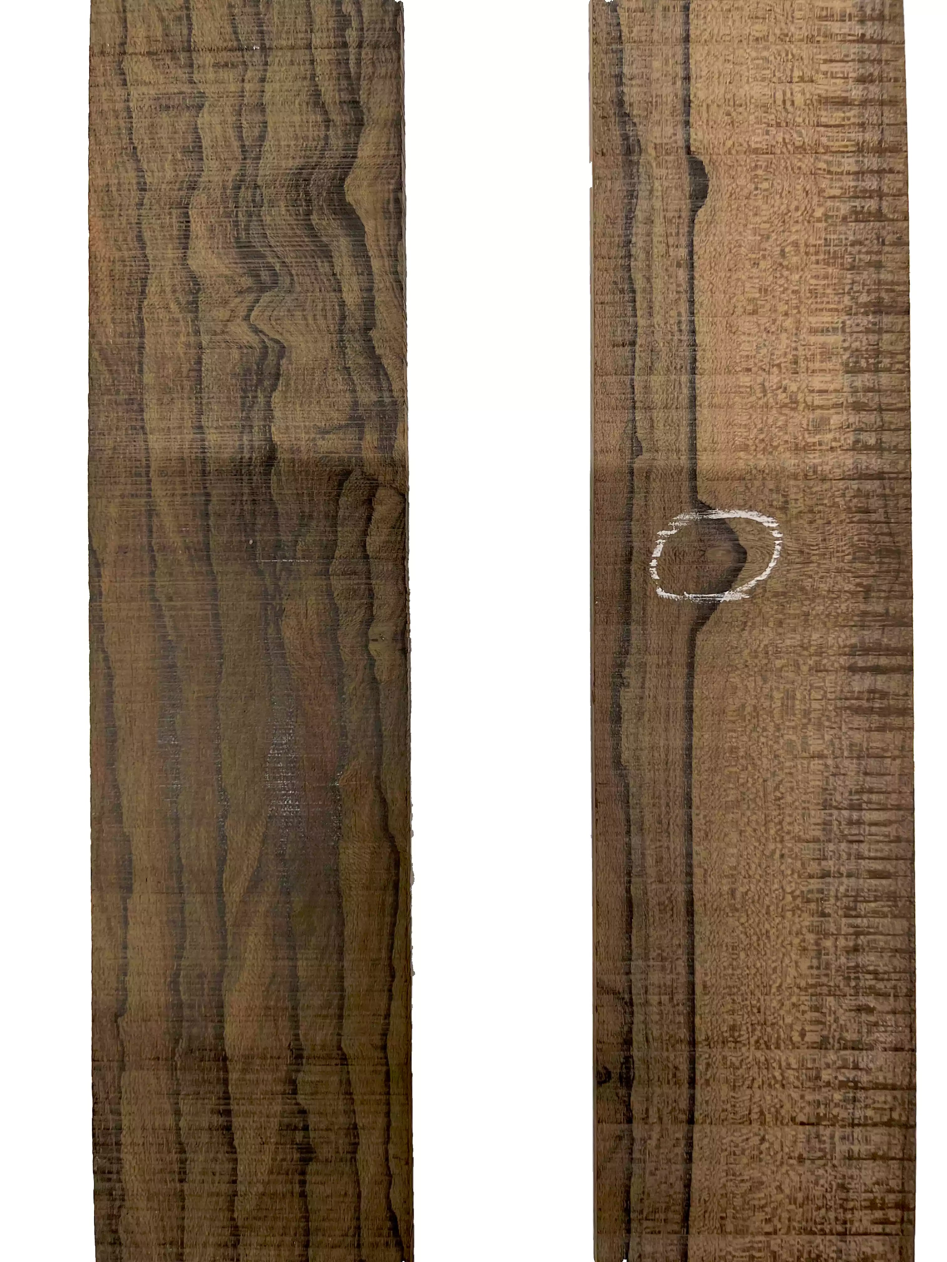 Pack of 2, Ziricote Thin Stock Three Dimensional Lumber Board 20" x 2-1/2" x 1/4" #37 - Exotic Wood Zone - Buy online Across USA 