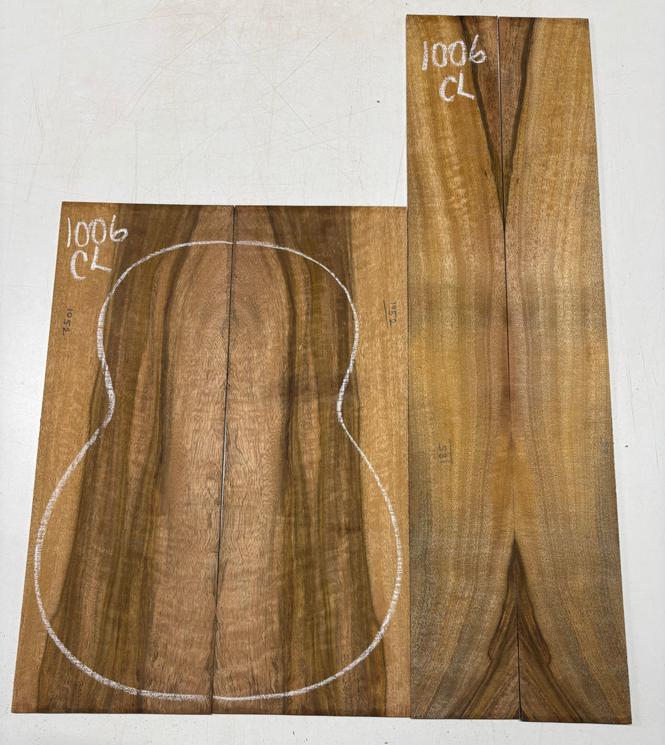 Flame Chocolate Mango Classical Guitar Back and Side Set #1006