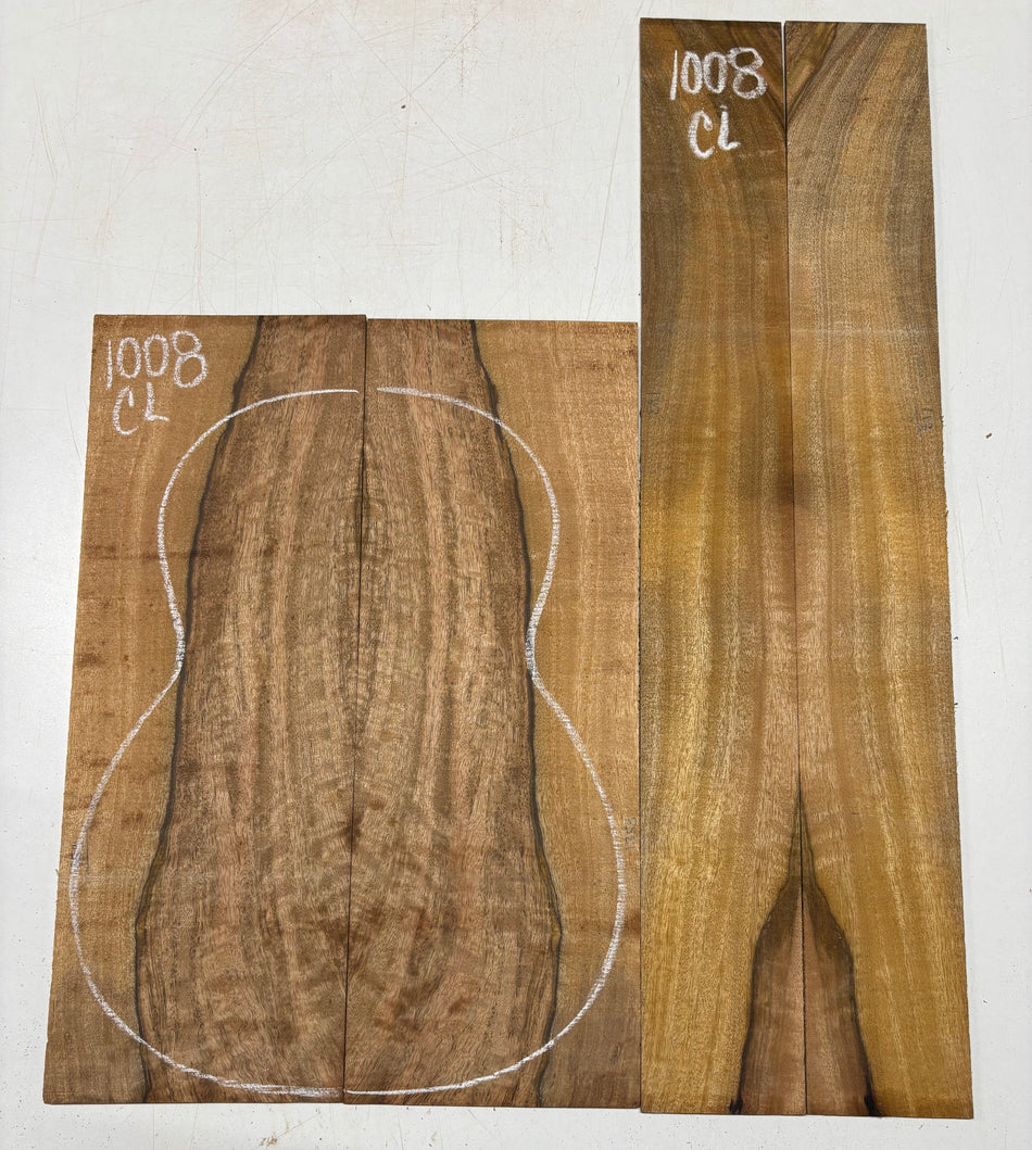 Flame Chocolate Mango Classical Guitar Back and Side Set #1008