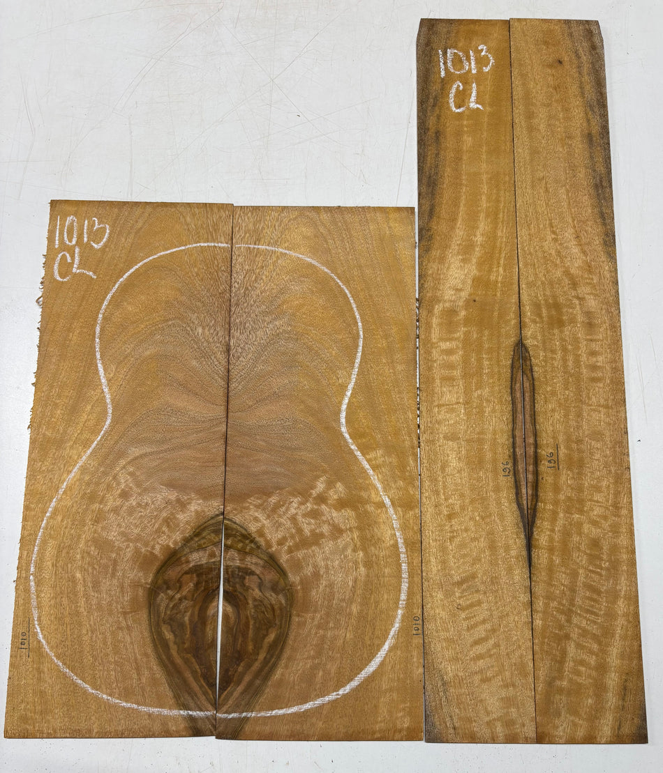 Flame Chocolate Mango Classical Guitar Back and Side Set #1013