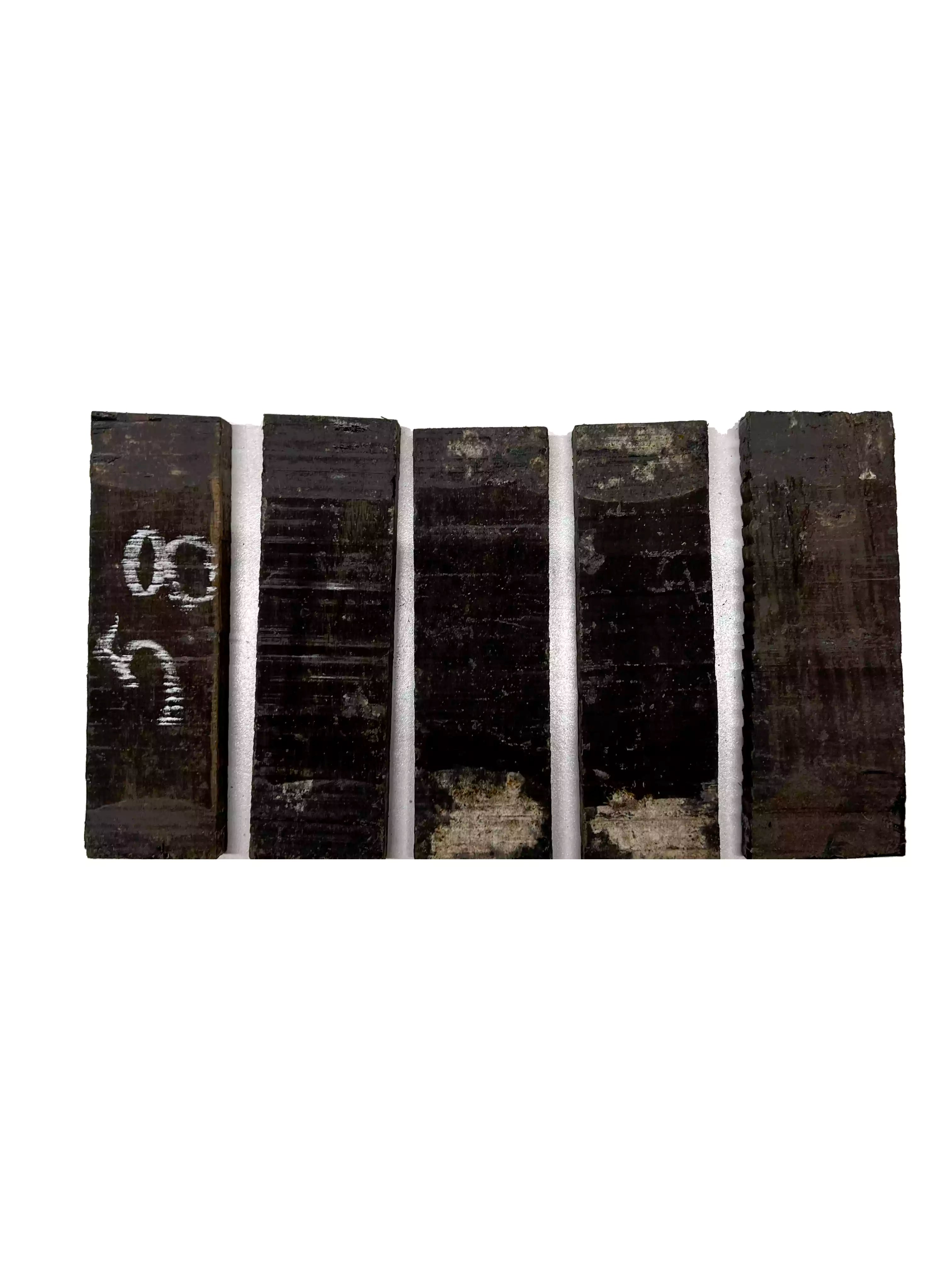 Pack of 5, Gaboon Ebony Knife Turning Wood Blanks 6" x 1-3/4" x 1/2" #58 - Exotic Wood Zone - Buy online Across USA 