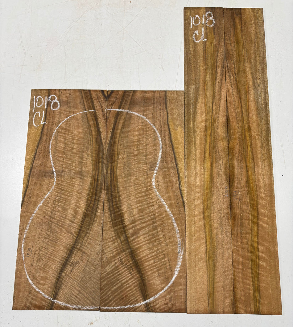 Flame Chocolate Mango Classical Guitar Back and Side Set #1018