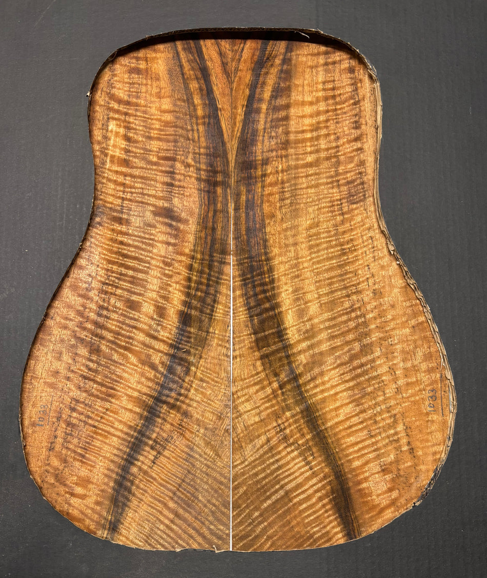 Flame Chocolate Mango Classical Guitar Back and Side Set #1018