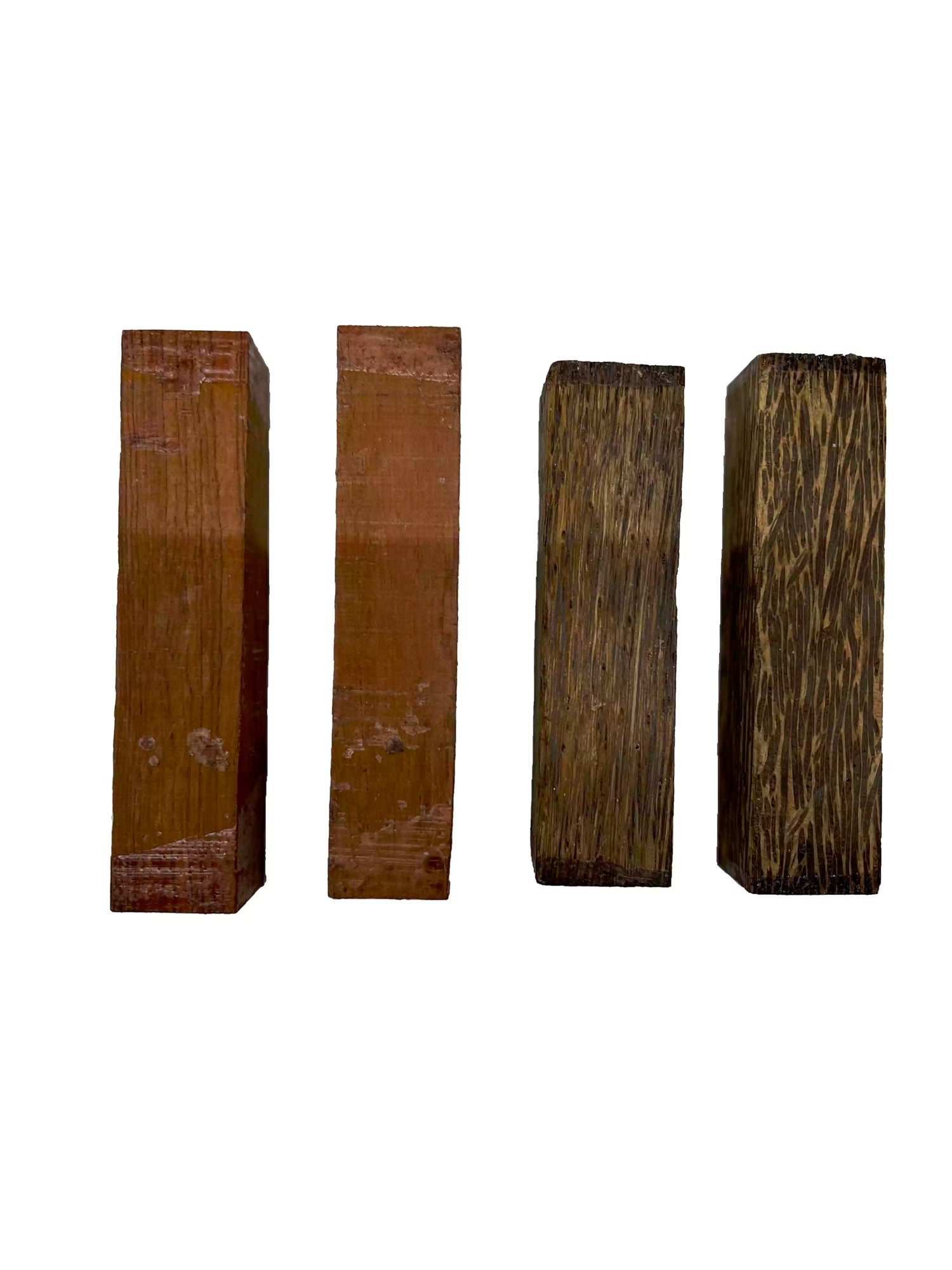 Pack of 4, Black Palm+Bubinga Hardwood Turning Square Wood Blanks 6&quot;x1-1/2&quot;x1-1/2&quot; 