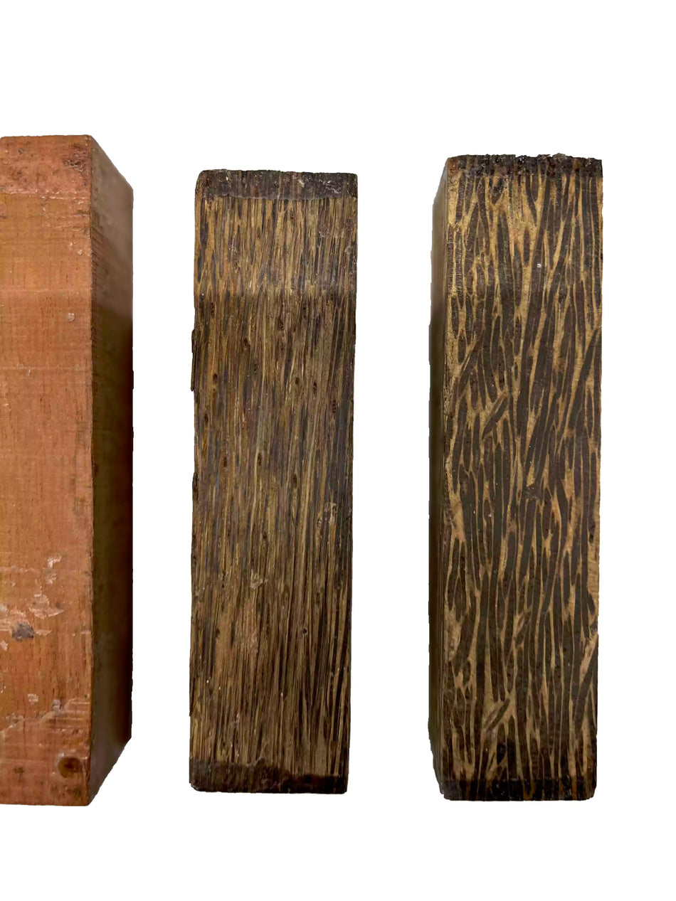 Pack of 4, Black Palm+Bubinga Hardwood Turning Square Wood Blanks 6"x1-1/2"x1-1/2" #70 - Exotic Wood Zone - Buy online Across USA 