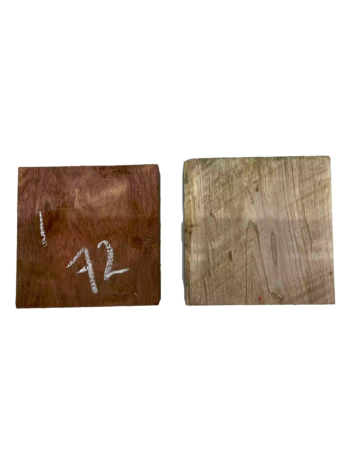 Pack of 2, Poplar+Bubinga Hardwood Bowl Turning Wood Blanks 6&quot;x6&quot;x1-7/8&quot; 