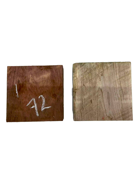 Pack of 2, Poplar+Bubinga Hardwood Bowl Turning Wood Blanks 6"x6"x1-7/8" #72 - Exotic Wood Zone - Buy online Across USA 