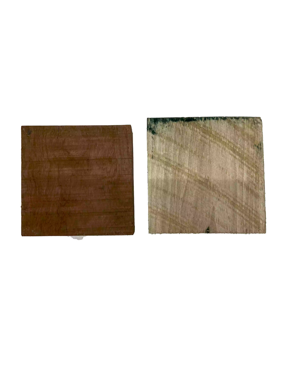 Pack of 2, Poplar+Bubinga Hardwood Bowl Turning Wood Blanks 6"x6"x1-7/8" #72 - Exotic Wood Zone - Buy online Across USA 