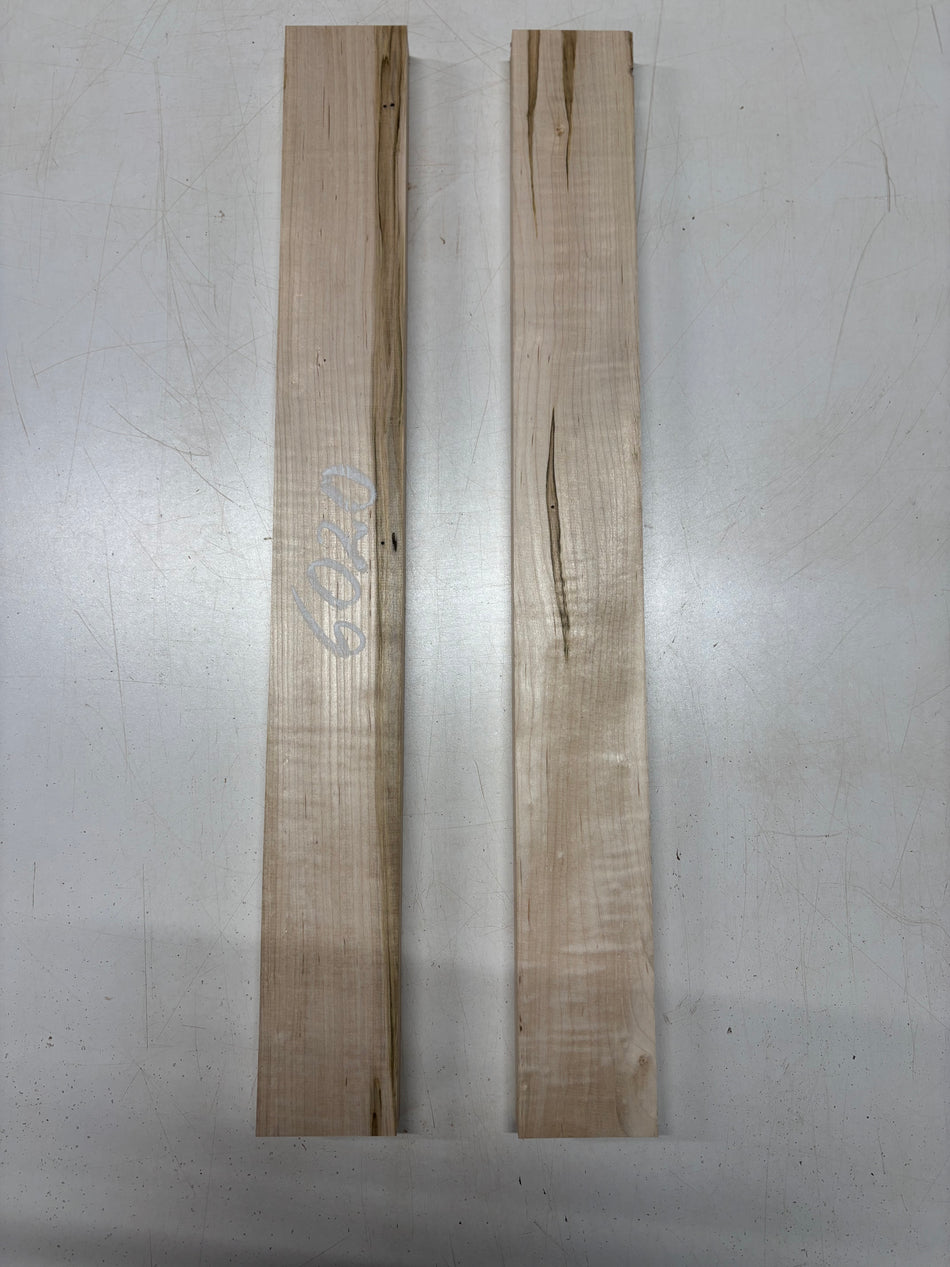 2 Pack, Flame Ambrosia Maple Guitar Neck Blanks 25"x3"x1"#6020