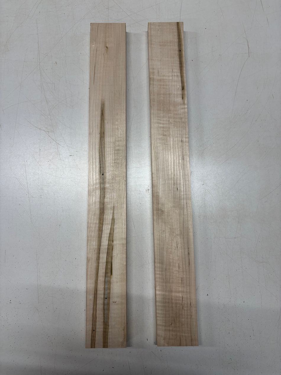 2 Pack, Flame Ambrosia Maple Guitar Neck Blanks 25"x3"x1"#6020