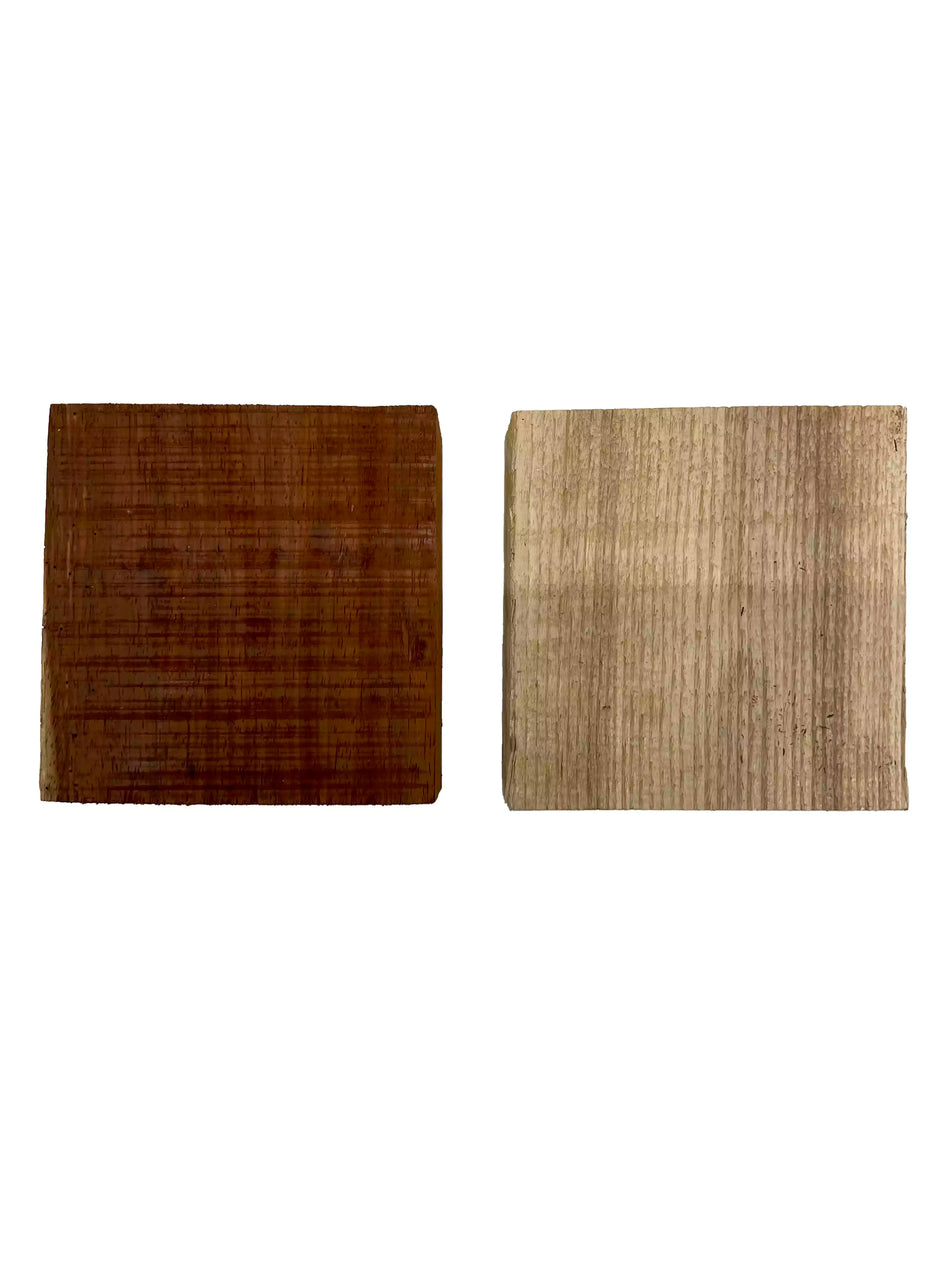 Pack of 2, White Ash+Padauk Hardwood Bowl Turning Wood Blanks 6"x6"x2" #75 - Exotic Wood Zone - Buy online Across USA 