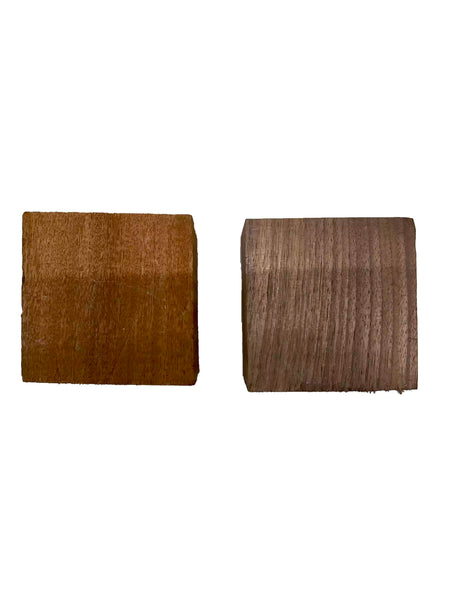 Pack of 2, African Mahogany+Black Walnut Hardwood Bowl Turning Wood Blanks 4"x4"x2-7/8" #81 - Exotic Wood Zone - Buy online Across USA 