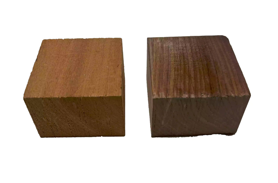 Pack of 2, African Mahogany+Black Walnut Hardwood Bowl Turning Wood Blanks 4"x4"x2-7/8" #81 - Exotic Wood Zone - Buy online Across USA 