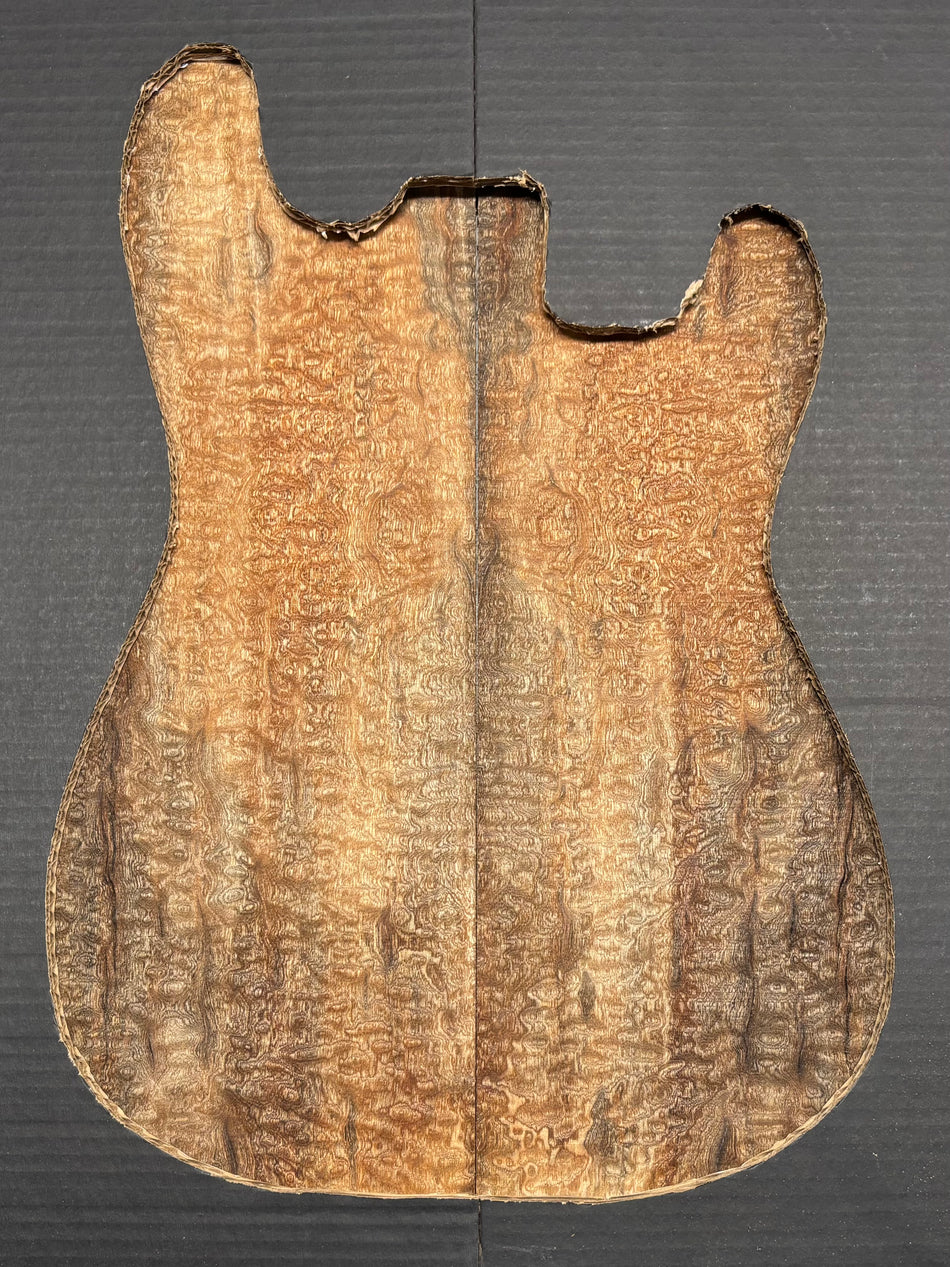 Quilted Sapele Guitar Drop Top - 21-1/2" x 7-1/4" x 3/8" #509