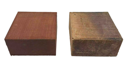 Pack of 2, Padauk+Mango Hardwood Bowl Turning Wood Blanks 6&quot;x6&quot;x3&quot; 
