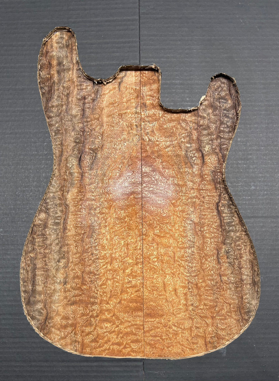 Quilted Sapele Guitar Drop Top - 21-1/2" x 7-1/4" x 3/8" #516