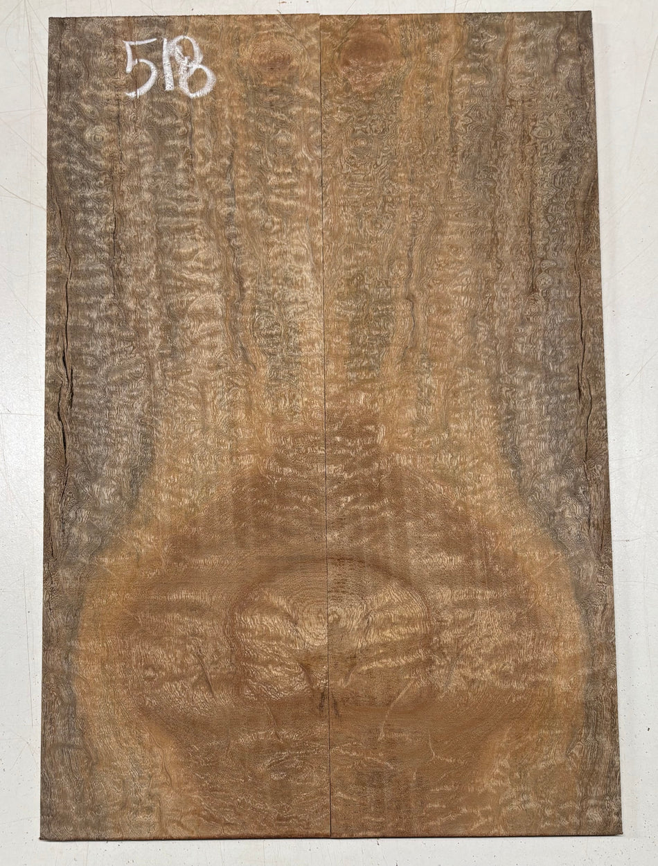 Quilted Sapele Guitar Drop Top - 21-1/2" x 7-1/4" x 3/8" #518