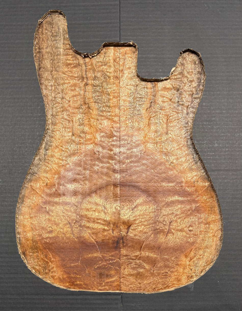 Quilted Sapele Guitar Drop Top - 21-1/2" x 7-1/4" x 3/8" #518