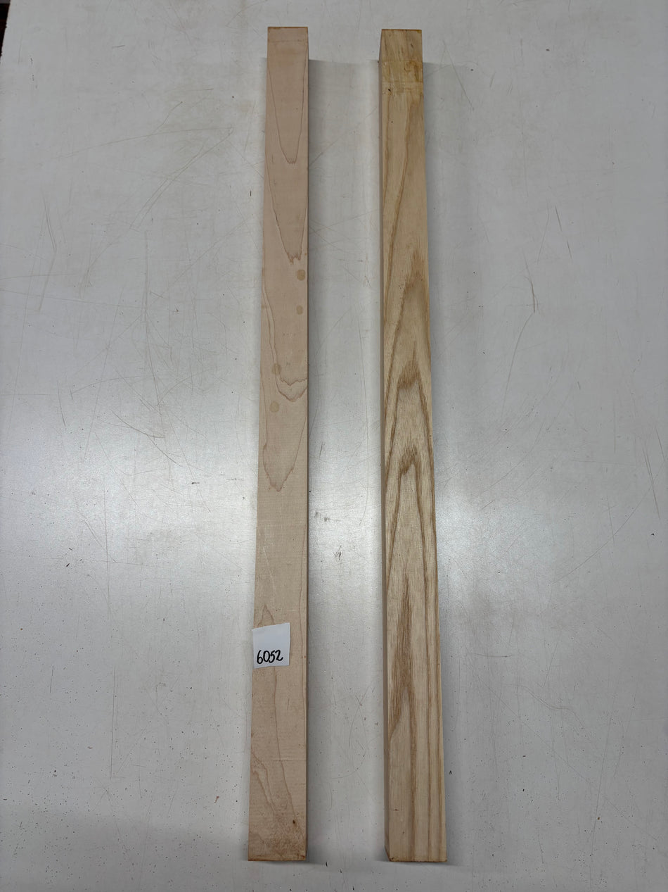 2 Pack, 2 Species Hard Maple + White Ash Turning Wood Blanks 36"x2"x1-7/8"#6052