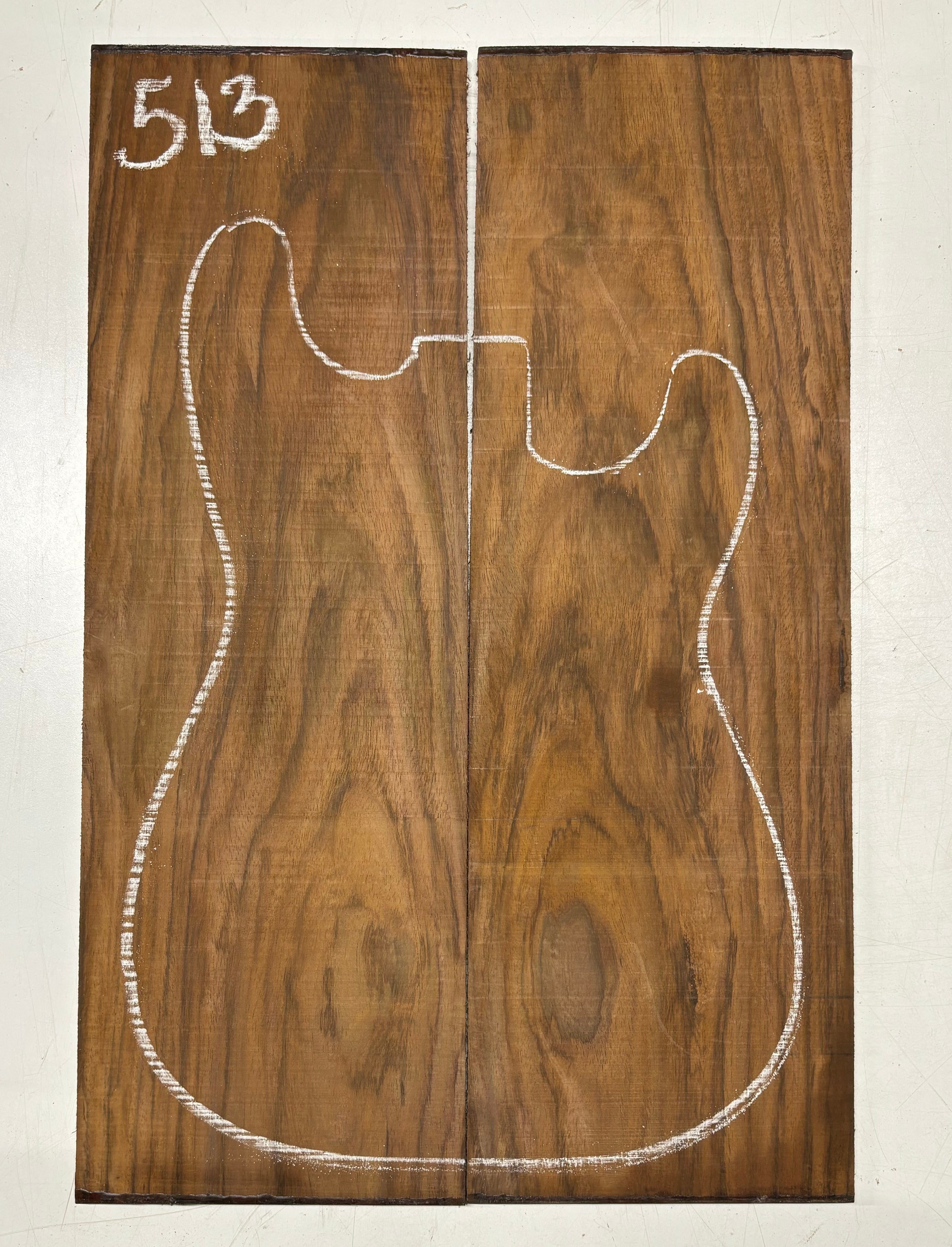 Rare Tiger Striped Rosewood Guitar Drop Top - 22-1/2" x 7-1/4" x 3/8" #513 Exotic Wood Zone 