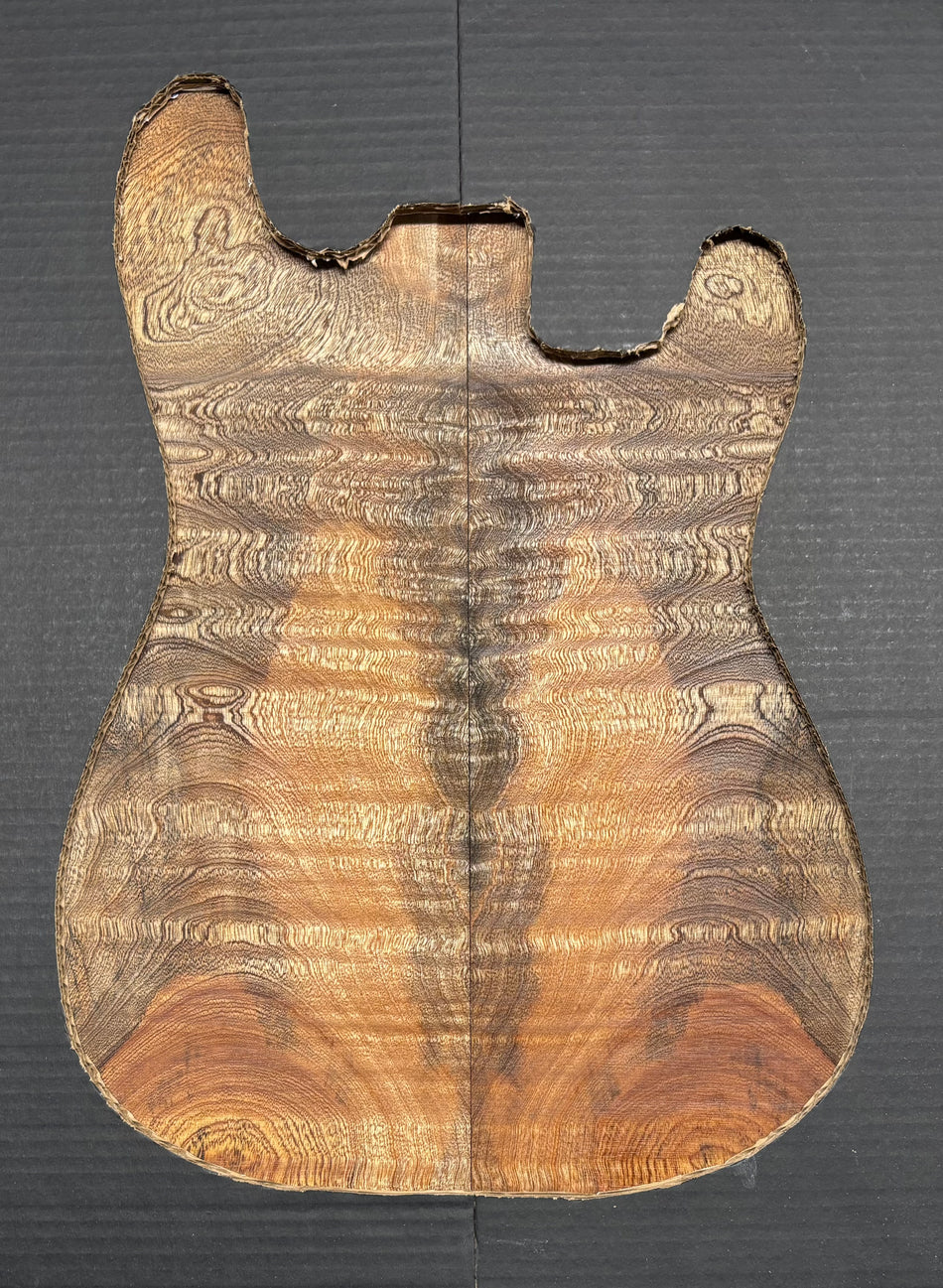 Quilted Sapele Guitar Drop Top - 21-1/2" x 7-1/4" x 3/8" #522