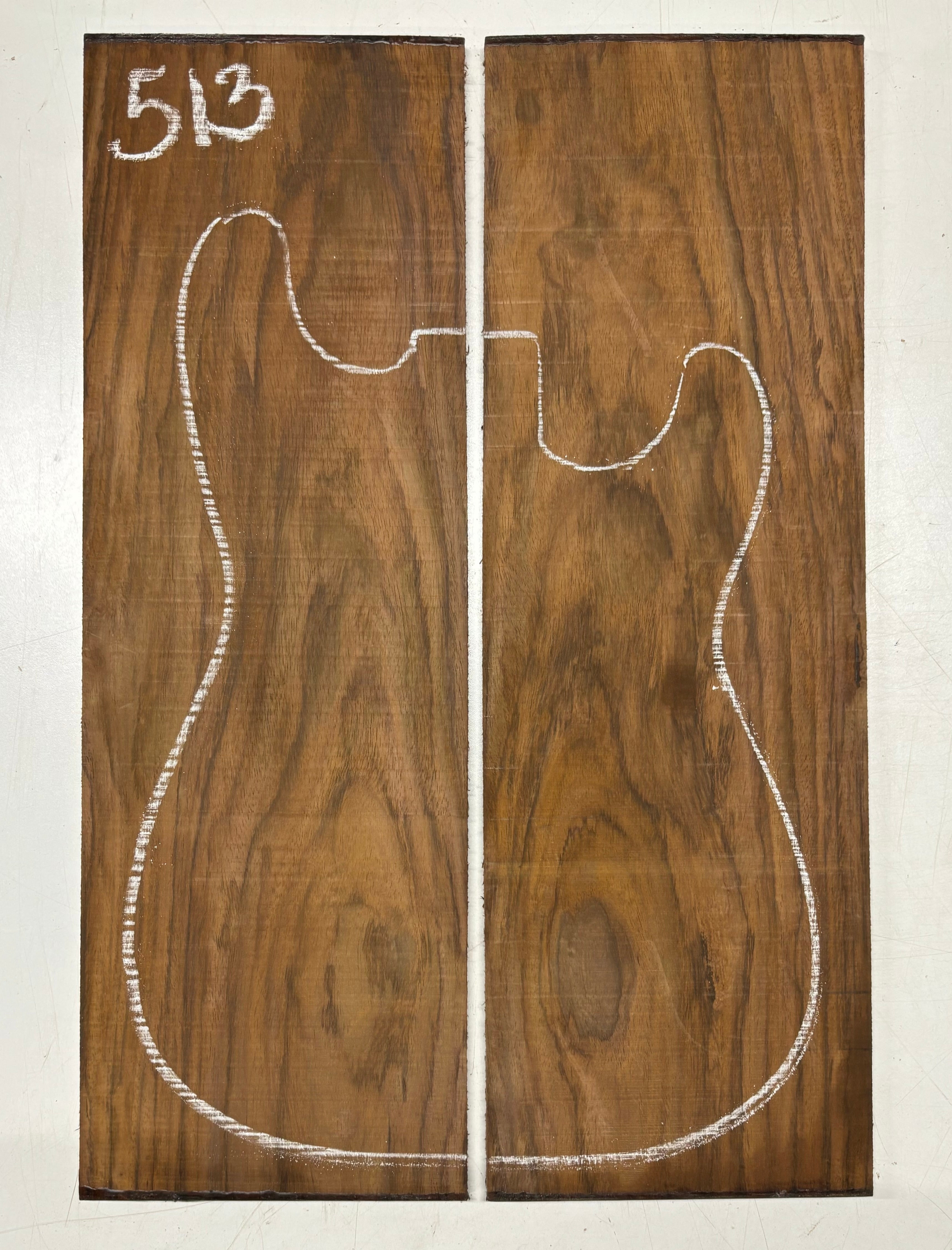 Rare Tiger Striped Rosewood Guitar Drop Top - 22-1/2" x 7-1/4" x 3/8" #513 Exotic Wood Zone 