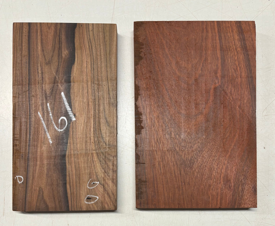2 Pack, 2 Species, Santos Rosewood (10" x 5-5/8" x 7/8") + Bloodwood Thin Stock Lumber (10" x 6-1/2" x 7/8") #161