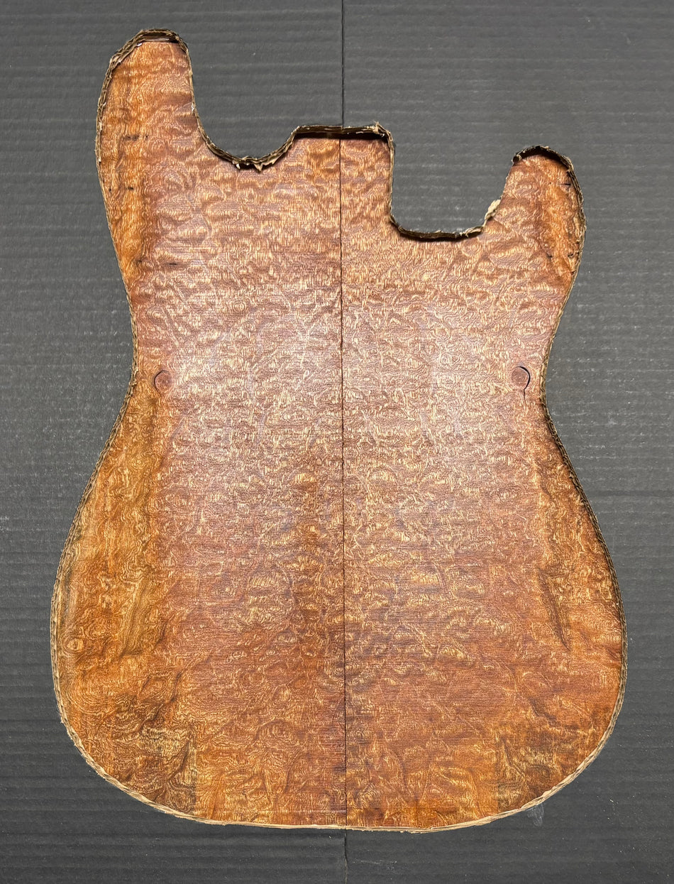 Quilted Sapele Guitar Drop Top - 21-1/2" x 7-1/4" x 3/8" #524