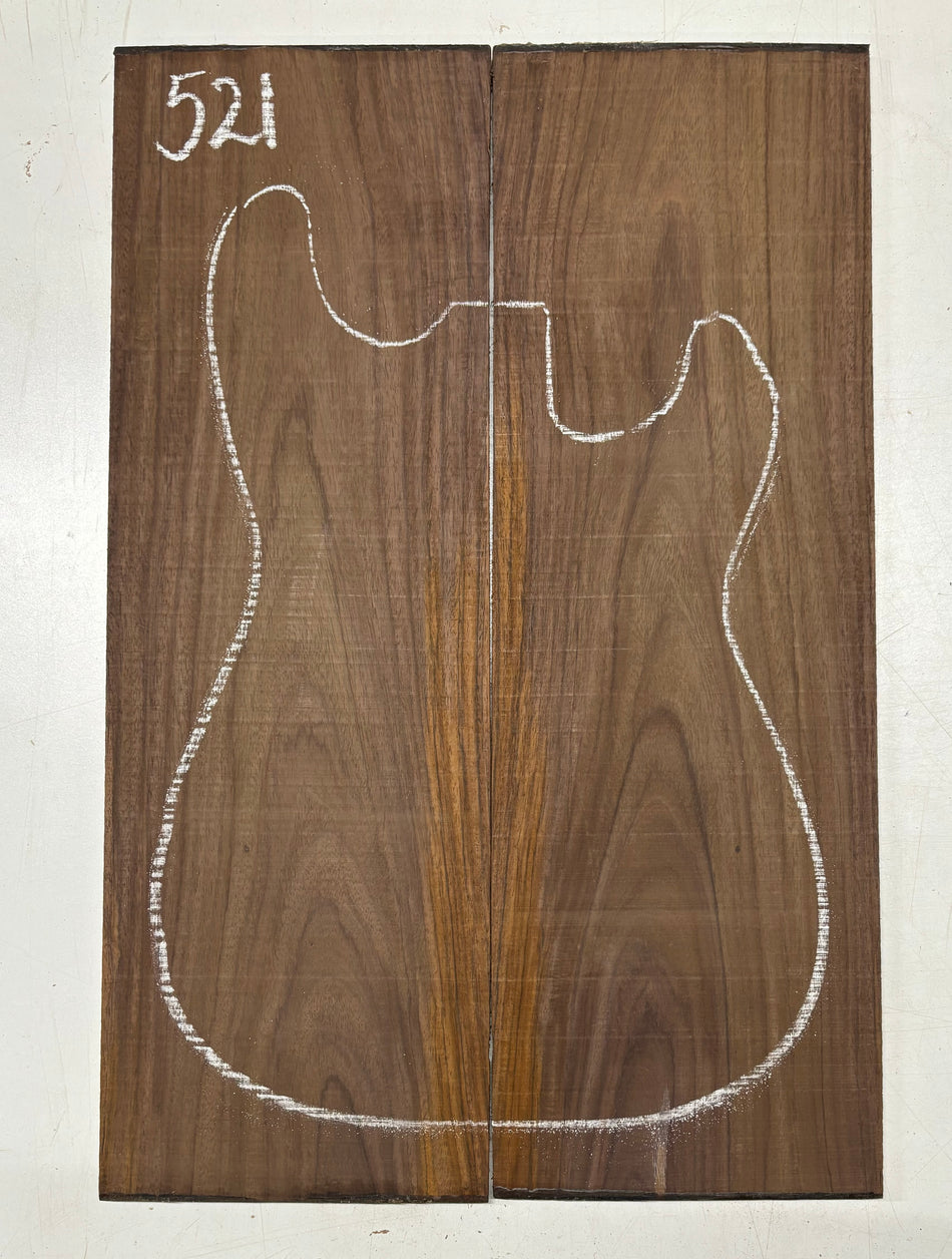 Rare Tiger Striped Rosewood Guitar Drop Top - 22-1/2" x 7-1/4" x 3/8" #521