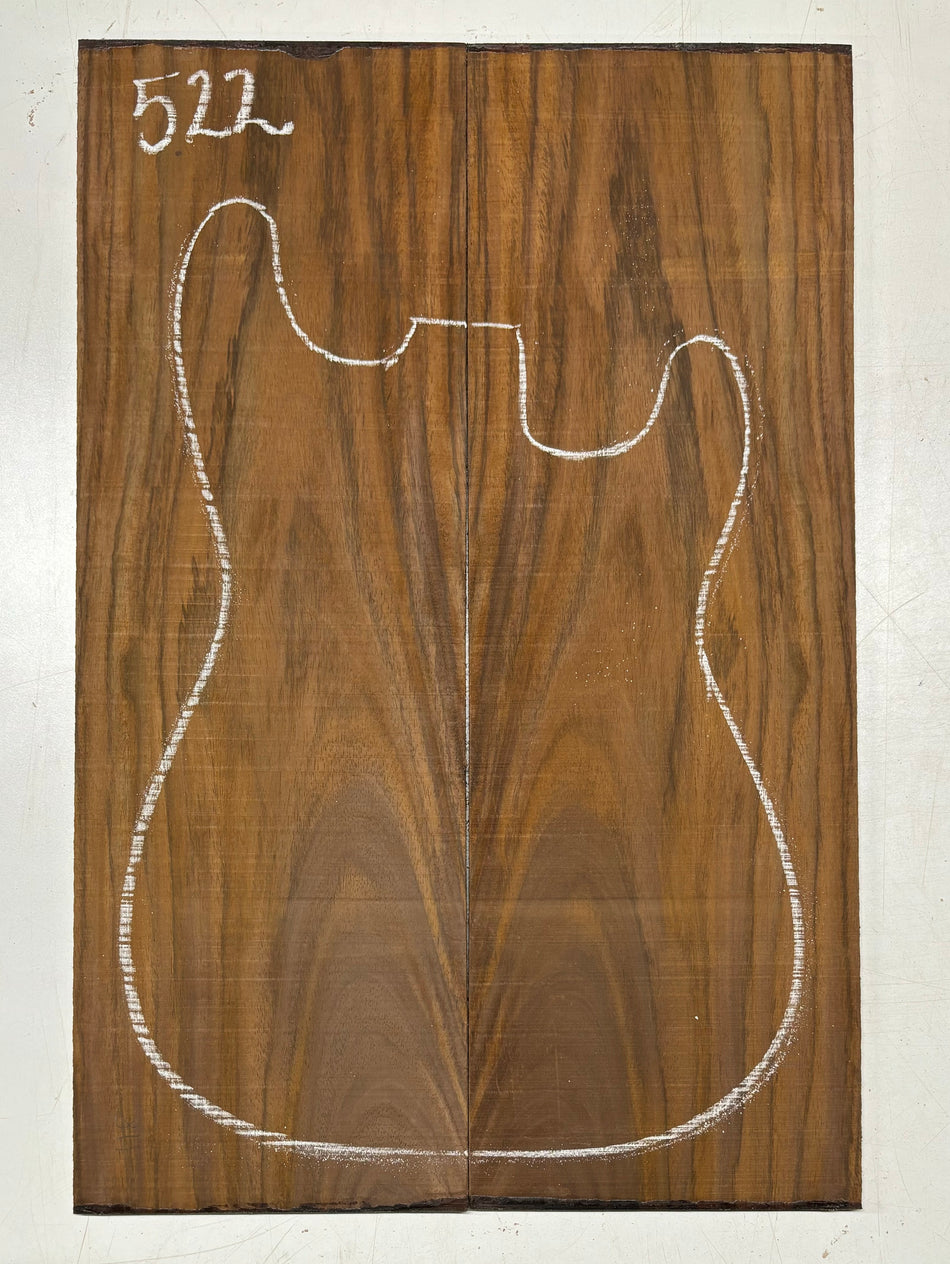 Rare Tiger Striped Rosewood Guitar Drop Top - 22-1/2" x 7-1/4" x 3/8" #522