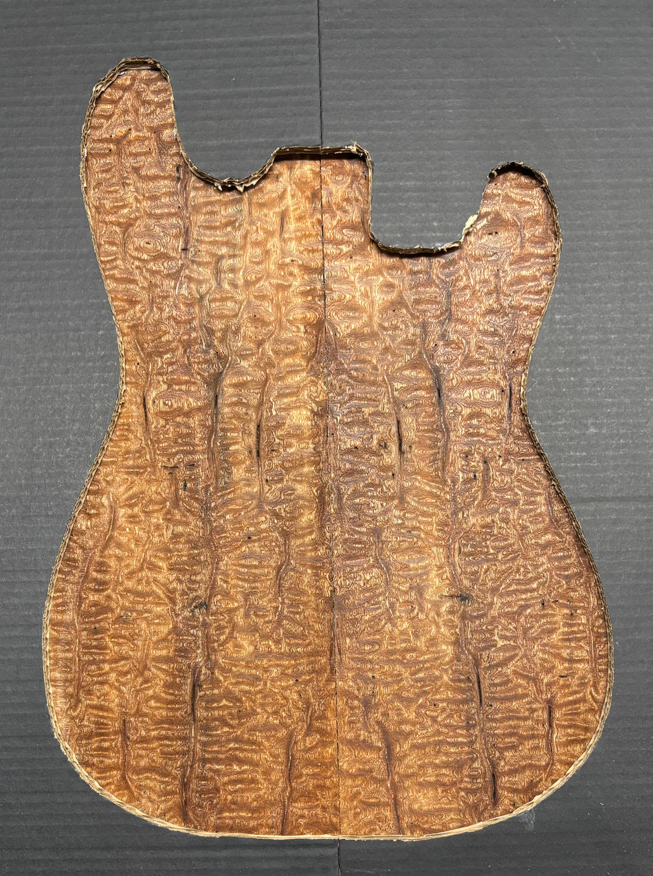 Quilted Sapele Guitar Drop Top - 21-1/2" x 7-1/4" x 3/8" #529