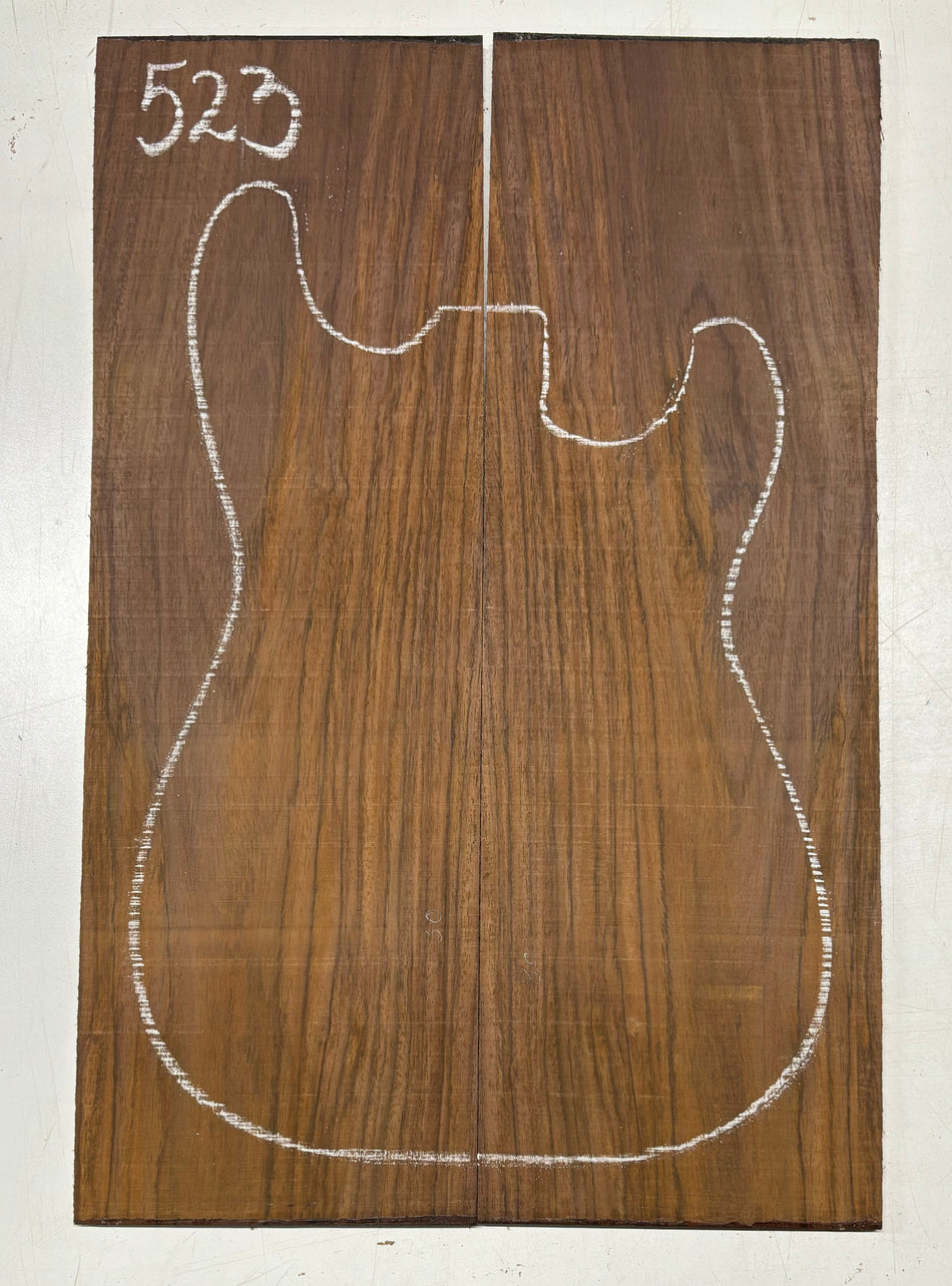 Rare Tiger Striped Rosewood Guitar Drop Top - 22-1/2" x 7-1/4" x 3/8" #523