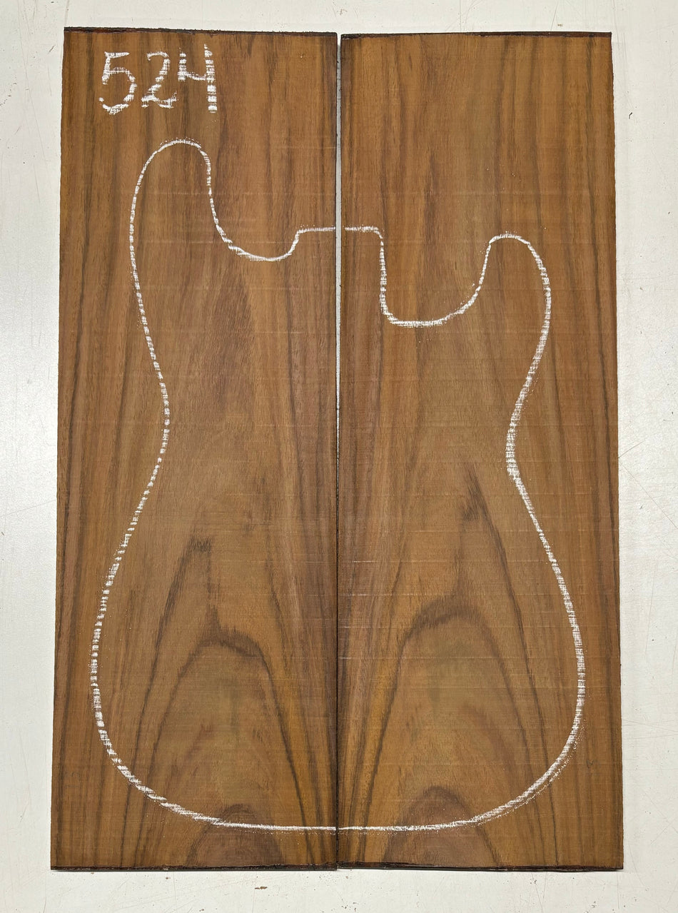 Rare Tiger Striped Rosewood Guitar Drop Top - 22-1/2" x 7-1/4" x 3/8" #524