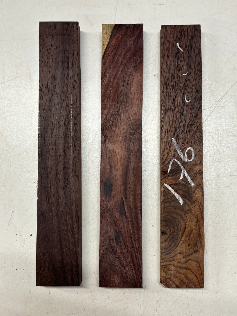 3 Pack, Indian Rosewood Thin Stock Lumber 12" x 1-7/8" x 5/8" #176