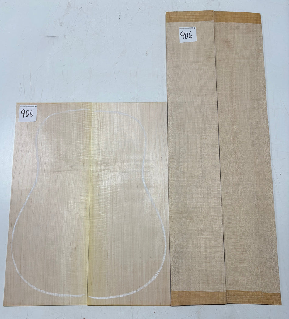 Flame Hard Maple Dreadnought Guitar Back and Side Set  #906