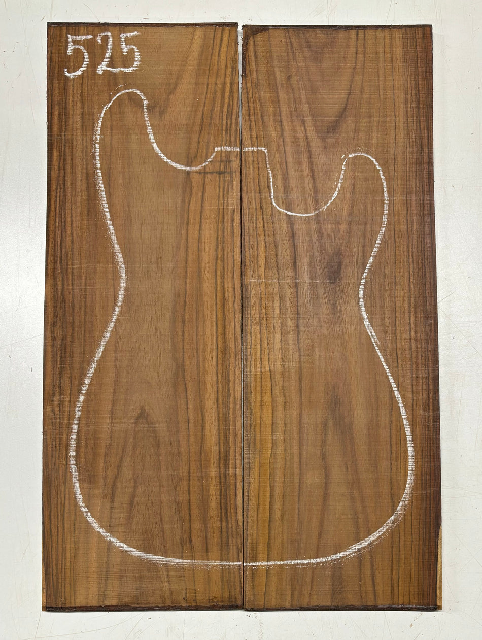 Rare Tiger Striped Rosewood Guitar Drop Top - 22-1/2" x 7-1/4" x 3/8" #525