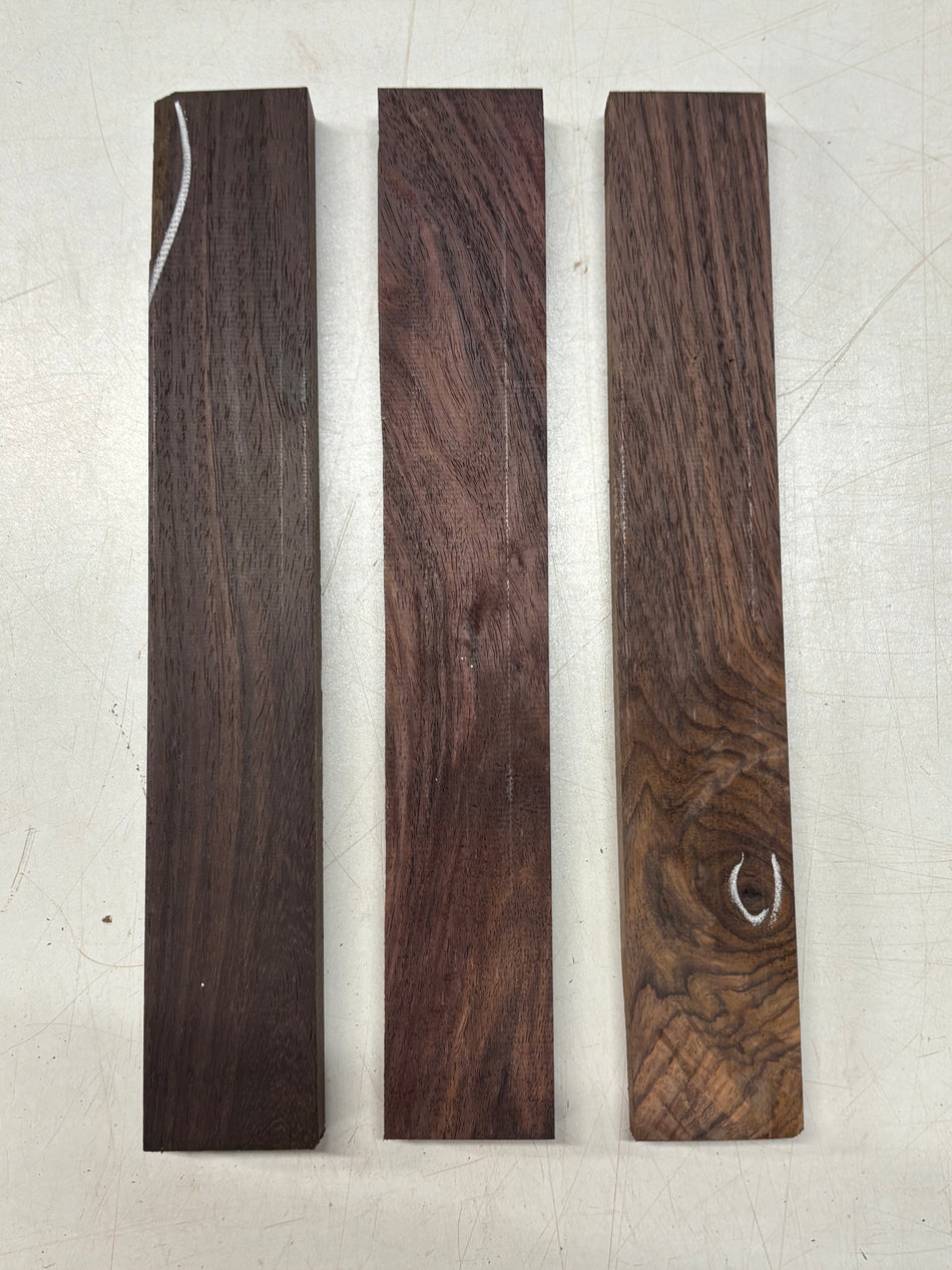3 Pack, Indian Rosewood Thin Stock Lumber 12" x 1-7/8" x 5/8" #176