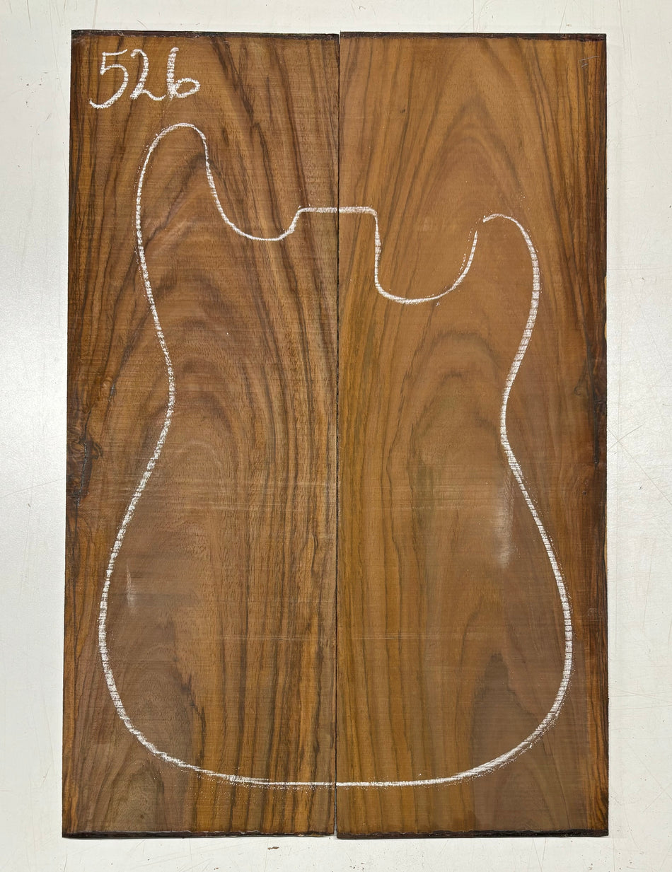 Rare Tiger Striped Rosewood Guitar Drop Top - 22-1/2" x 7-1/4" x 3/8" #526