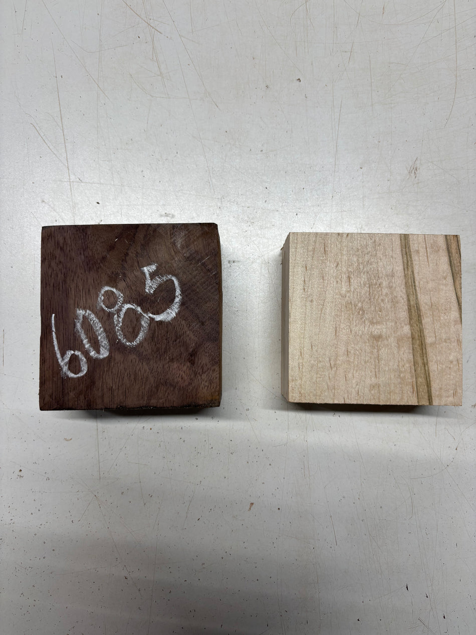2 Pack, 2 Species Ambrosia Maple + Indian Rosewood Bowl Blanks 4"x4"x2"#6085